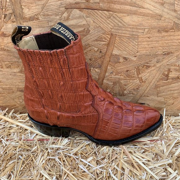 Men\'s Wéstern Vaquero Half boot Crocodile Print Leather Botin cognac Cocodrilo main image 4
